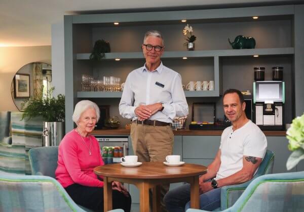 Homeowner Avril, her son Duncan and the General Manager, Mike