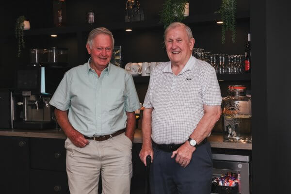 Tony and his new friend Rob enjoying time together in the coffee lounge at Broadleaf House