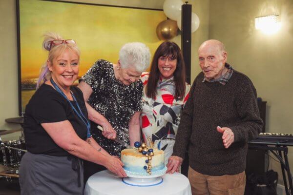 Cutting of the 1st birthday cake at Brookfields House